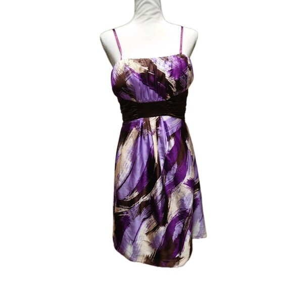 Max & Cleo Dresses & Skirts - Y2K Max and Cleo Purple Cocktail Party Strapless Ruched Satin Pockets Dress Sz 6